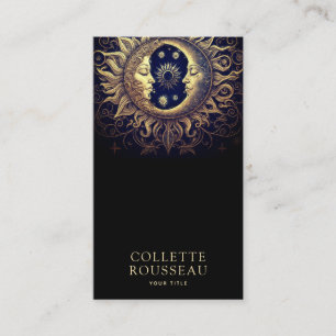 Celestial Sun Moon Gold Black Visitenkarte