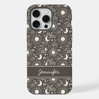 Celestial Sun & Moon Phone Case | Custom Name iPhone 15 Pro Max Hülle