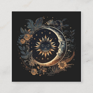 Celestial Sun & Moon Quadratische Visitenkarte