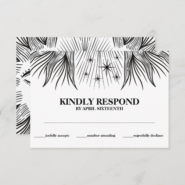 Celestial Sun Moon Stars Boho Handfasting UAWG Begleitkarte (Vorne/Hinten)