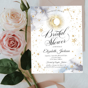 Celestial Sun, Moon, Stars-Brautparty Einladung