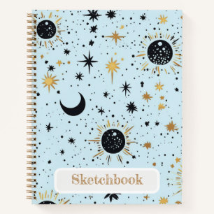 Celestial Sun Moon Stars Sketchbook Notizbuch