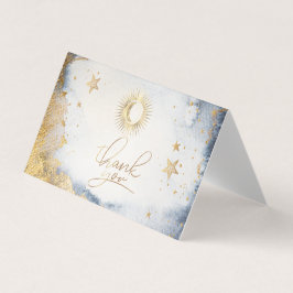 Celestial Sun, Moon, Stars Wasserfarbe Danke Karte