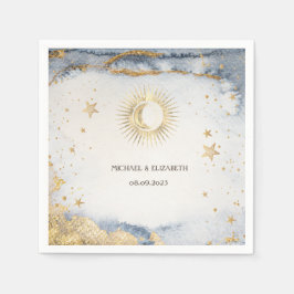 Celestial Sun, Moon, Sterne Serviette