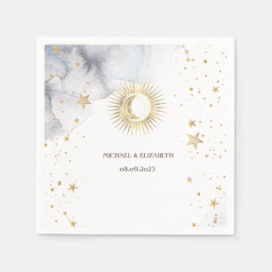 Celestial Sun, Moon, Sterne Serviette