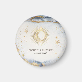 Celestial Sun, Moon, Sternenwasserfarbe Magnet