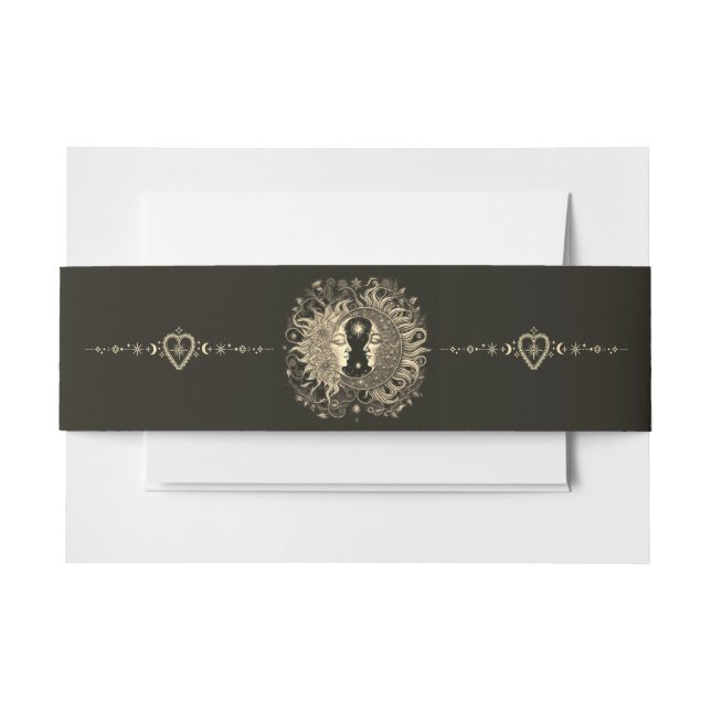 Celestial Sun Moon Wedding Guest Book Einladungsbanderole (Vorderseite Beispiel)