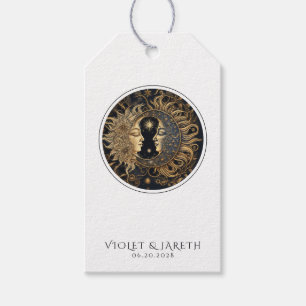 Celestial Sun Moon Wedding Sticker Geschenkanhänger