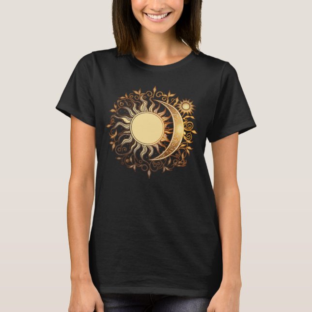 Celestial Sun Moon Yoga Meditation Zen Buddhism Sy T-Shirt (Vorderseite)