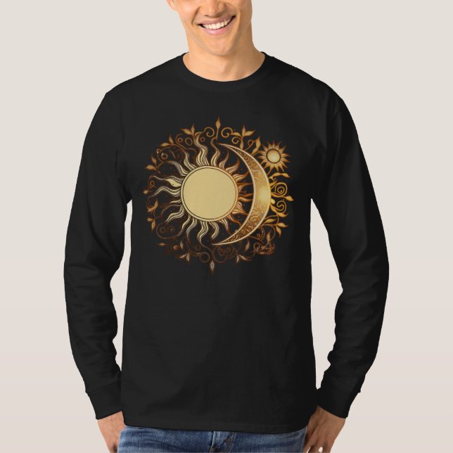 Celestial Sun Moon Yoga Meditation Zen Buddhism Sy T-Shirt (Vorderseite)