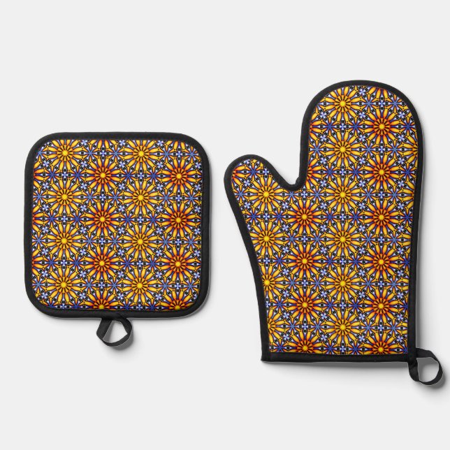 Celestial Sun Ofenhandschuh & Topflappen-Set (Vorderseite)