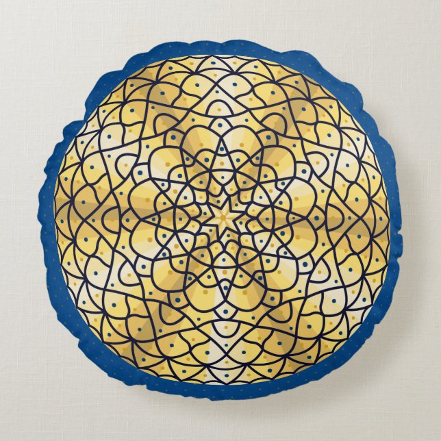 Celestial Sun Round Pillow Rundes Kissen (Vorderseite)