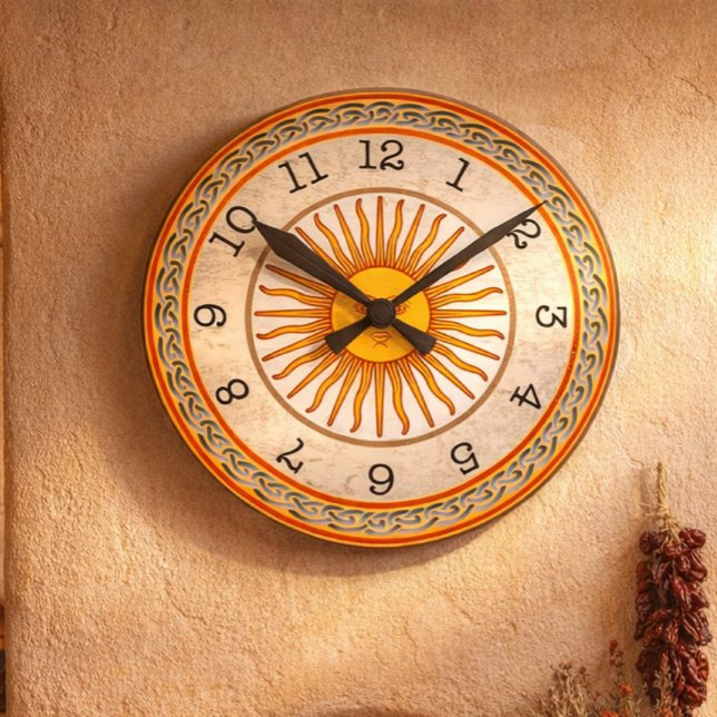 Celestial Sun Round Wall Clock Runde Wanduhr (Von Creator hochgeladen)