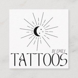 Celestial Sun Tattoo Salon Quadratische Visitenkarte