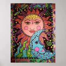 Celestial Sun und Moon Graphic
