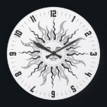 Celestial Sun Vintag Sun Burst-Gesicht Große Wanduhr<br><div class="desc">Eine Vintage himmlische Sonnenbrille.</div>