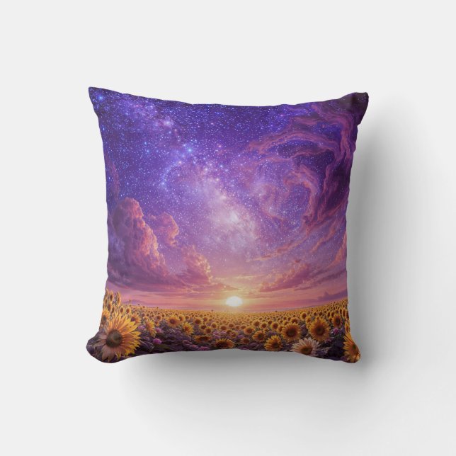 Celestial Sunflower Throw Pillow Kissen (Vorderseite)