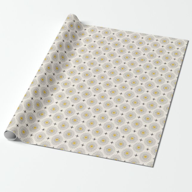 Celestial Sunshine Vintag Pattern Geschenkpapier (Ungerollt)