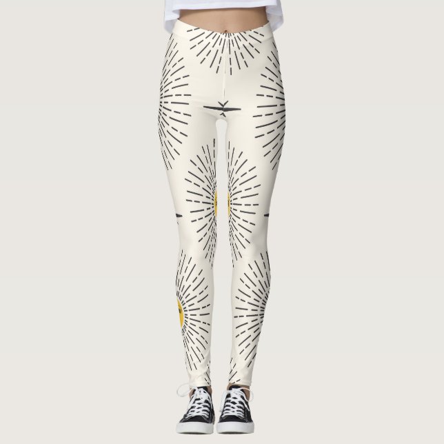 Celestial Sunshine Vintag Pattern Leggings (Vorderseite)