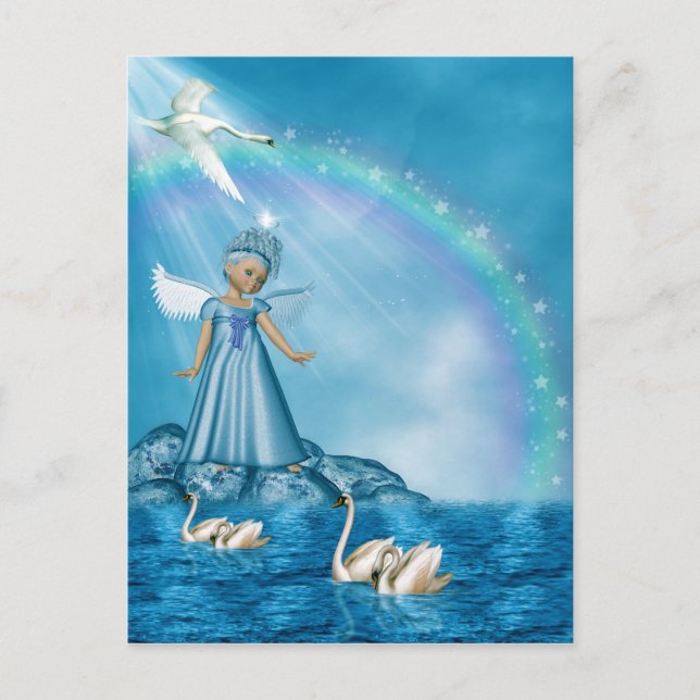 Celestial Swan Guardian Postkarte (Vorderseite)