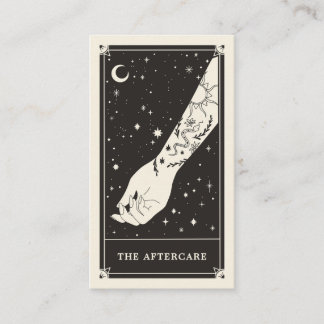 Celestial Tarot Black Tattoo Nachsorgekarte Visitenkarte