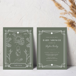 Celestial Tarot Boy Baby Shower Einladung