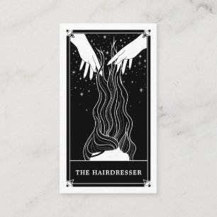Celestial Tarot Friseur Black Business Card Visitenkarte