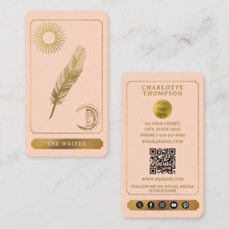 Celestial Tarot Logo Rosé Pink Gold Schriftsteller Visitenkarte