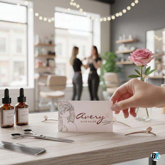 Celestial Tarot Pink Lines Friseur Salon Classic Visitenkarte (Von Creator hochgeladen)