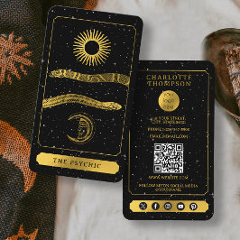 Celestial Tarot Reader Gold Schlangen Psychisch Visitenkarte