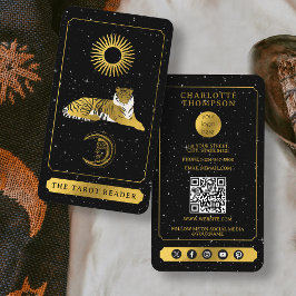 Celestial Tarot Reader Gold Tiger Energy Healer Visitenkarte
