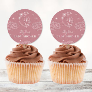 Celestial Tarot Rose Baby Shower Stickers