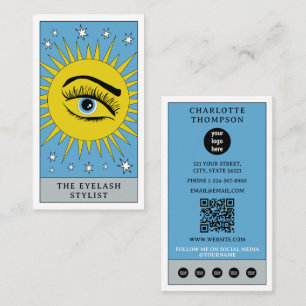 Celestial Tarot Sun Eyelash Stylist Eyebrow Logo Visitenkarte
