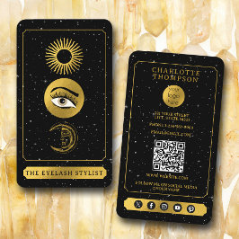 Celestial Tarot Sun Moon Eyelash Stylist Visitenkarte