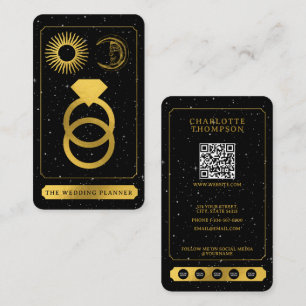 Celestial Tarot Sun Moon Hochzeitsplaner Gold Visitenkarte