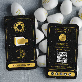 Celestial Tarot Sun Moon Nail Salon Black Visitenkarte