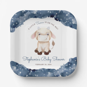 Celestial Taurus Watercolor Babydusche Pappteller