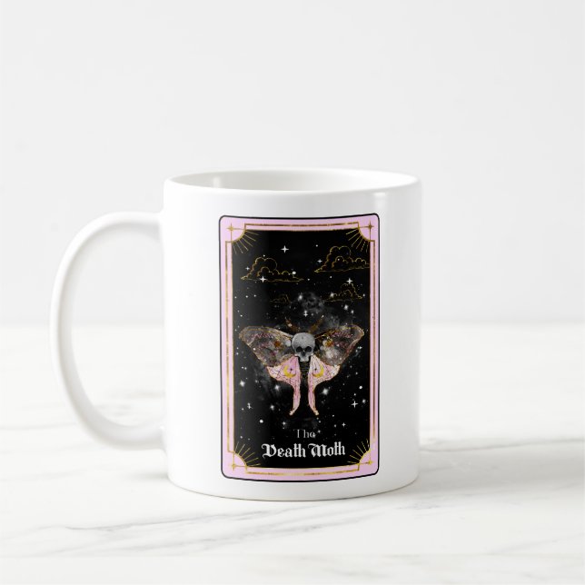 Celestial the Death Moth Tarot Card Moon Pink Kaffeetasse (Links)