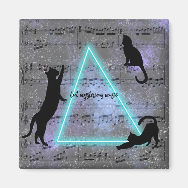 Celestial Three Music Loving Black Cats Magnet (Vorne)