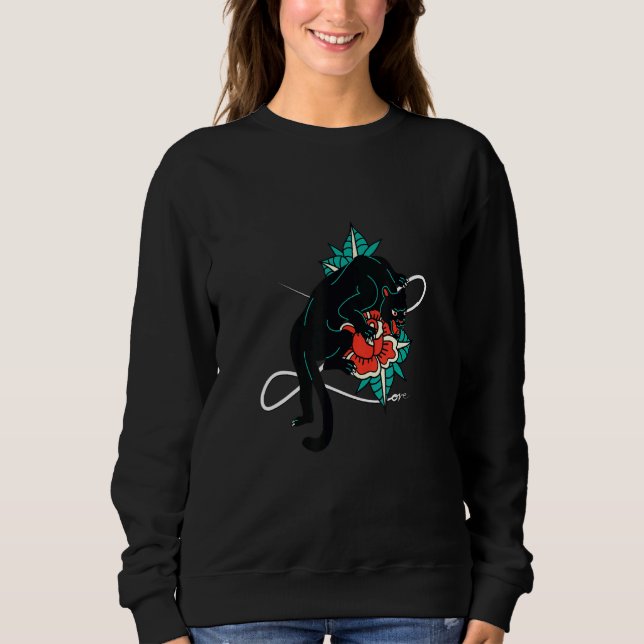 Celestial Tropics Panther And Rose Sweatshirt (Vorderseite)