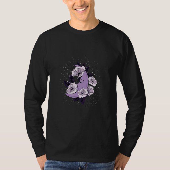 Celestial Tropics Purple Moon Flower T-Shirt (Vorderseite)