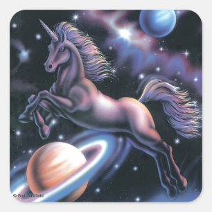Celestial Unicorn Quadratischer Aufkleber