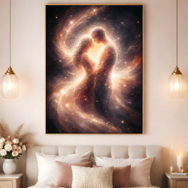 Celestial Union – Abstract Cosmic Couple Art Poster