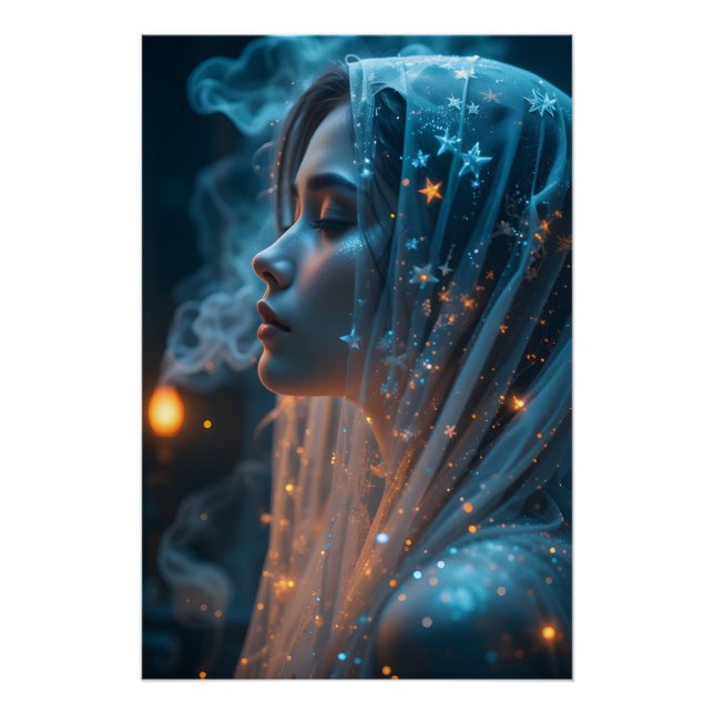 Celestial Veiled Portrait Poster (Vorderseite)