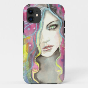 Celestial Vision Girl im Sterne Pop Fantasy Art iPhone 11 Hülle