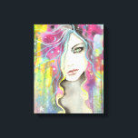 Celestial Vision Girl im Sterne Pop Fantasy Art Leinwanddruck<br><div class="desc">"Celestial Vision" © Molly Harrison 2012 Von meiner ursprünglichen Aquarell-,  Tinte- und Acrylmalerei. www.mollyharrisonart.com</div>