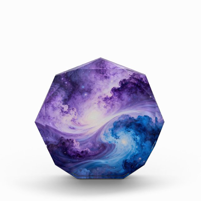 Celestial Vortex: Indigo und Amethyst Fotoblock (Vorderseite)