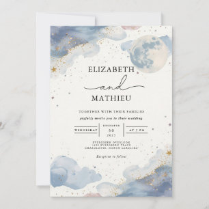 Celestial Watercolor Cloud Wedding Einladung