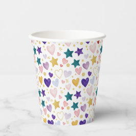 Celestial Watercolor Hearts Pappbecher