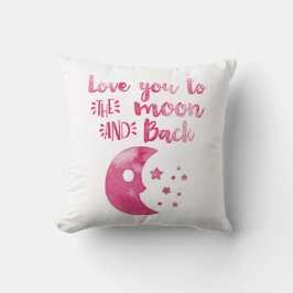 Celestial Watercolor Liebe Sie zum Mond und zurück Kissen